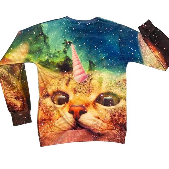 Unikitty Sweatshirt Womens L Unicorn Cat Whimsical Kidcore Whimsigoth Casual Fun - Picture 2 of 8
